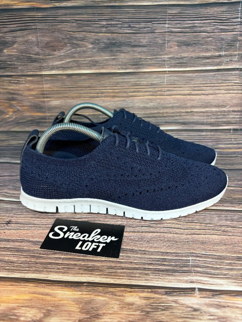 Cole Haan Zerogrand Stitchlite Oxford Navy Blue Knit Women's Shoes Size 10.5